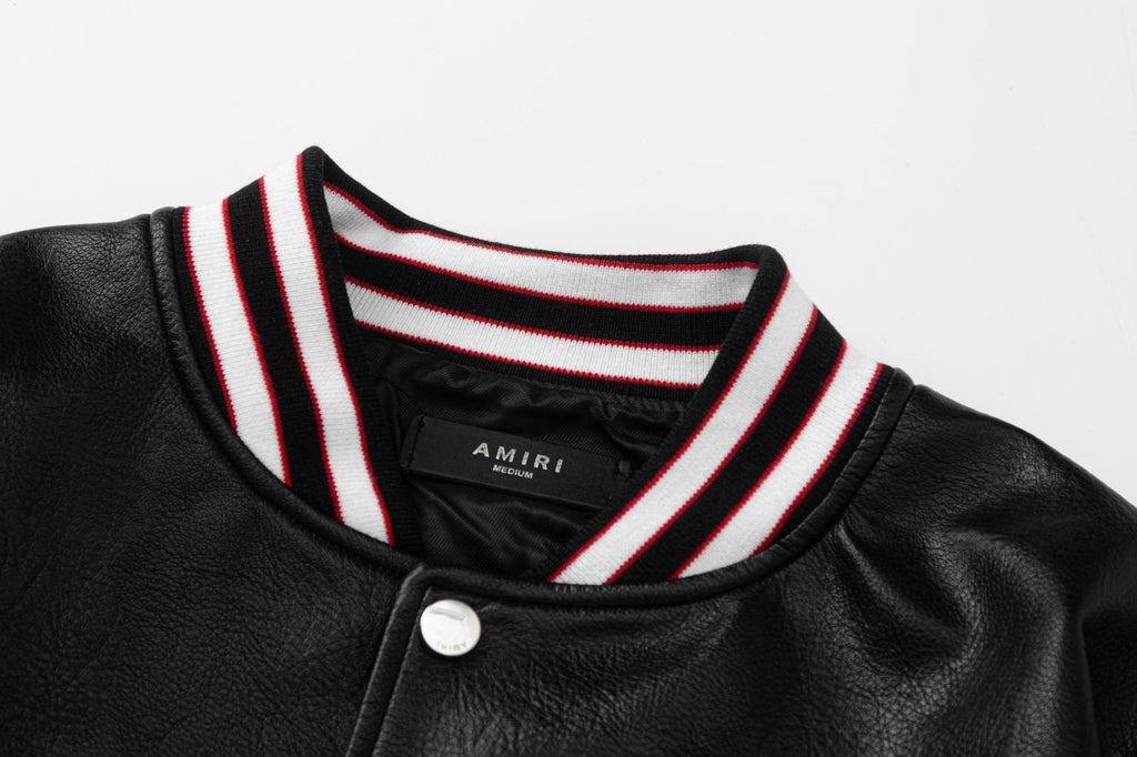 AMRI Club Leather Varsity Jacket