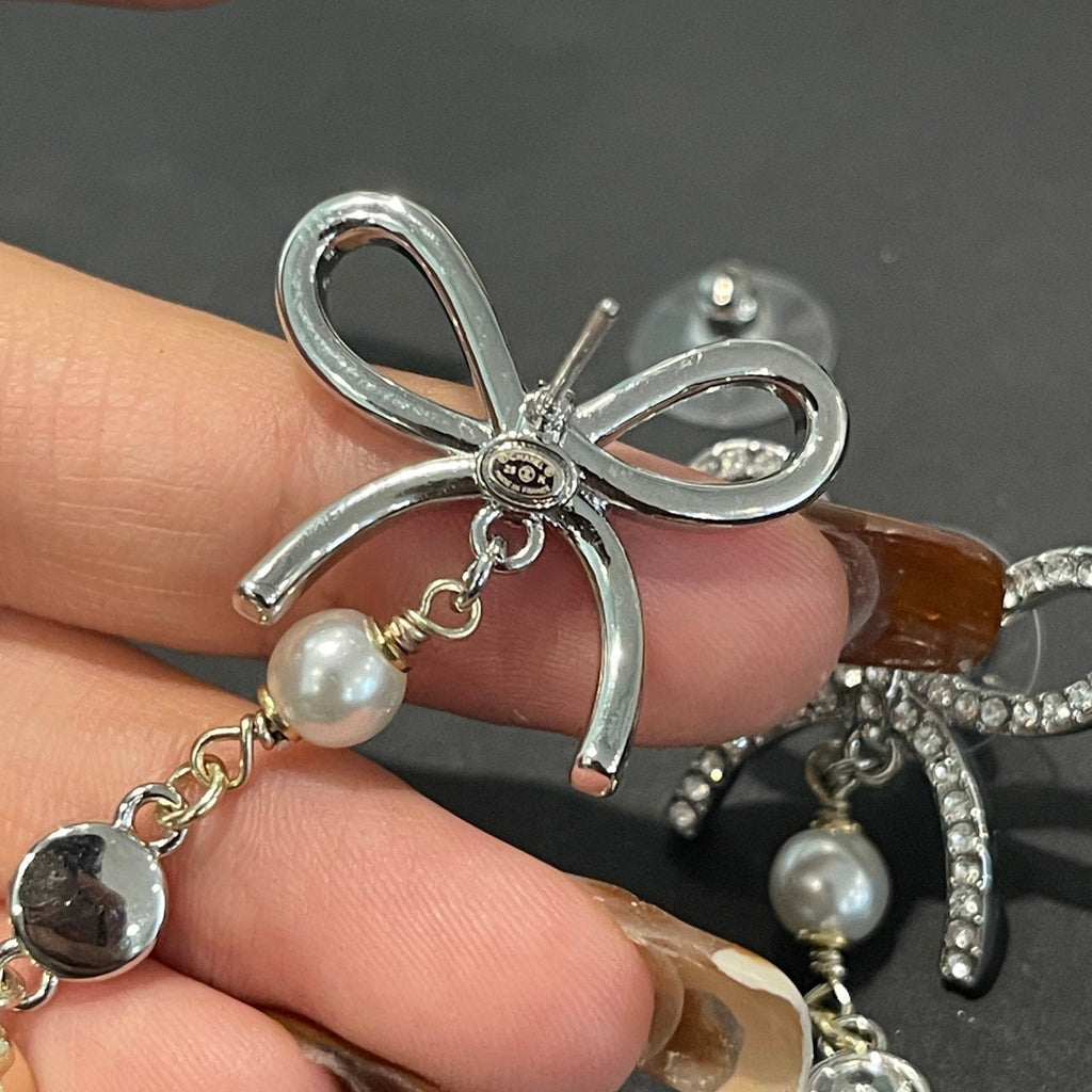 Chanel Double Knot Necklace Bracelet Earrings